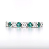 Platinum 0.51ct Emerald & 0.46ct Diamond Eternity Ring murray co jewellers belfast