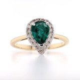 14ct Yellow Gold 0.89ct Emerald & 0.25ct Diamond Cluster Ring murray co jewellers belfast