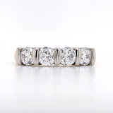 18ct Yellow Gold 1.22ct Diamond Bar Set 4 Stone Ring murray co jewellers belfast eternity rings