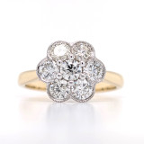 14ct Yellow Gold 1.30ct Diamond 7 Stone Daisy Style Cluster Ring murray co jewellers belfast engagement rings