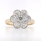 14ct Yellow Gold 1.60ct Diamond Daisy Style Cluster Ring murray co jewellers belfast engagement rings