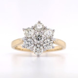 14ct Yellow Gold 1.25ct Diamond 7 Stone Daisy Style Cluster Ring murray co jewellers belfast engagement rings