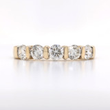 14ct Yellow Gold 1.00ct Diamond Bar Set Wedding Ring murray co jewellers belfast wedding rings