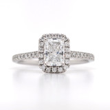 Platinum 0.90ct Radiant Diamond Cluster Ring murray co jewellers belfast engagement rings
