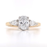 18ct Yellow Gold Oval & Pear Diamond 3 Stone Ring murray co jewellers belfast engagement rings