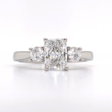 Platinum 1.37ct Radiant & Round Brilliant Diamond 3 Stone Ring murray co jewellers belfast engagement rings