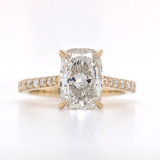 18ct Yellow Gold 2.36ct Lab Grown Elongated Cushion Solitaire Ring murray co jewellers belfast engagement rings