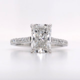 Platinum 2.33ct Lab Grown Radiant Diamond Solitaire Ring murray co jewellers belfast engagement rings