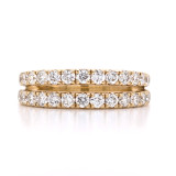 18ct Yellow Gold 1.04ct Double Row Claw Set Diamond Ring murray co jewellers belfast wedding rings eternity rings
