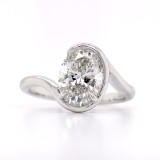 Platinum 2.00ct Lab Grown Oval Diamond Bezel Set Solitaire Ring murray co jewellers belfast engagement rings