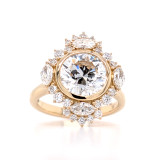 18ct Yellow Gold 3.92ct Lab Grown Round Brilliant Diamond Cluster Ring murray co jewellers belfast engagement rings