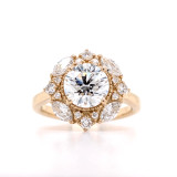 18ct Yellow Gold 2.12ct Lab Grown Round Brilliant Diamond Cluster Ring murray co jewellers belfast engagement rings