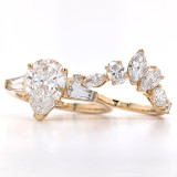 18ct Yellow Gold 3.70ct Lab Grown Diamond Engagement & Wedding Ring Set murray co jewellers belfast engagement rings wedding rings