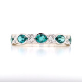 9ct Yellow Gold Lab Grown 0.80ct Emerald & 0.20ct Diamond Eternity Ring murray co jewellers belfast