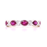 9ct Yellow Gold Lab Grown 1.20ct Ruby & 0.20ct Diamond Ring murray co jewellers belfast eternity rings
