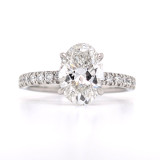 Platinum 2.45ct Lab Grown Oval Diamond Hidden Halo Solitaire Ring murray co jewellers belfast engagement rings