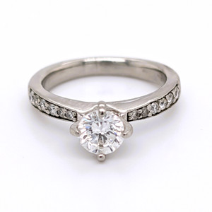 Platinum 0.82ct Diamond Solitaire Ring with Diamond Set Shoulders diamond ring engagement ring belfast wedding ring eternity ring diamond jewellery