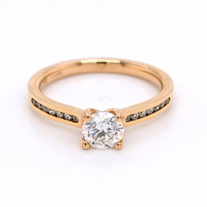 18ct Rose Gold 0.75ct Diamond Solitaire with Diamond Set Shoulders diamond ring engagement ring belfast wedding ring eternity ring diamond jewellery