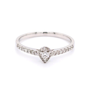 18ct White Gold 0.26ct Pear Diamond Cluster Ring diamond ring engagement ring belfast wedding ring eternity ring diamond jewellery