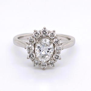 Platinum 1.51ct Oval Diamond Cluster Engagement Ring diamond ring engagement ring belfast wedding ring eternity ring diamond jewellery Platinum 1.51ct Oval Diamond Cluster Engagement Ring diamond ring engagement ring belfast wedding ring eternity ring diamond jewellery