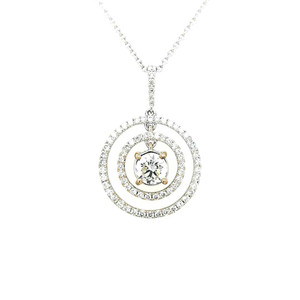 18ct White Gold 0.70ct Double Circle Diamond Pendant diamond ring engagement ring belfast wedding ring eternity ring diamond jewellery