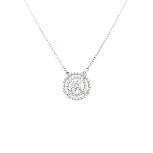 18ct White Gold 0.50ct Double Halo Diamond Cluster Pendant diamond ring engagement ring belfast wedding ring eternity ring diamond jewellery