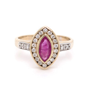 9ct Yellow Gold 0.60ct Ruby & 0.20ct Diamond Cluster Ring murray co jewellers belfast engagement rings wedding rings gemstone rings