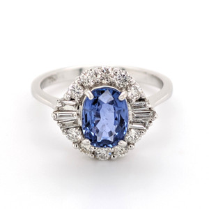 18ct White Gold 1.64ct Sapphire & 0.50ct Diamond Cluster Ring diamond ring engagement ring belfast wedding ring eternity ring diamond jewellery