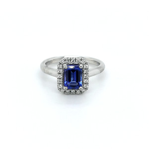Platinum Octagon Tanzanite & 0.20ct Diamond Cluster Ring diamond ring engagement ring belfast wedding ring eternity ring diamond jewellery