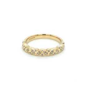 18ct yellow gold 0.14ct diamond set fancy shaped wedding eternity ring murray jewellers belfast engagement