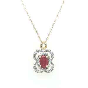 14ct yellow gold ruby and diamond pendant murray co jewellery belfast