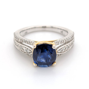 18ct yellow white gold sapphire diamond solitaire ring murray co belfast jewellers
