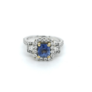 18ct white gold sapphire and diamond cluster ring murray co jewellers belfast