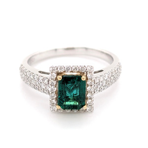 18ct white gold emerald and diamond cluster ring murray co jewellers belfast
