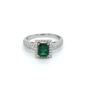 18ct white gold emerald and diamond cluster ring murray co jewellers belfast