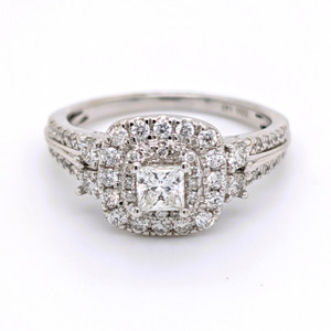 14ct white gold diamond cluster engagement ring murray co jewellers belfast