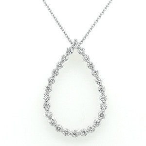 18ct white gold open pear diamond pendant murray co jewellers belfast