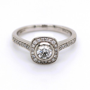 platinum cushion cluster engagement ring murray co jewellers belfast