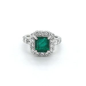 platinum emerald and diamond cluster ring murray co jewellers belfast