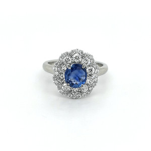 platinum sapphire and diamond cluster ring murray co jewellers belfast