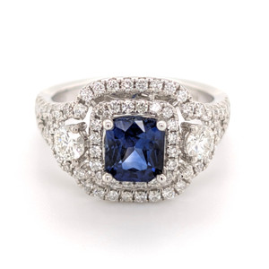 18ct white gold sapphire and diamond cluster ring murray co jewellery belfast