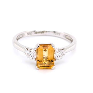 9ct white gold citrine and diamond 3 stone ring murray co jewellers belfast