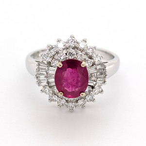 18ct white gold ruby and diamond cluster ring murray co jewellers belfast