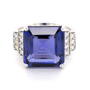 18ct white gold tanzanite and diamond 3 stone style ring murray co jewellers belfast