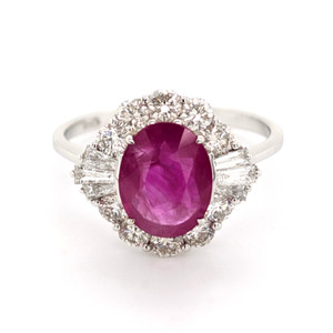 18ct white gold ruby and diamond cluster ring murray co jewellers belfast