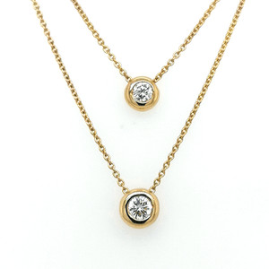 18ct yellow gold double diamond pendant murray co jewellers belfast