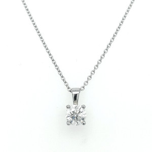 18ct white gold round brilliant diamond solitaire pendant murray co jewellery belfast