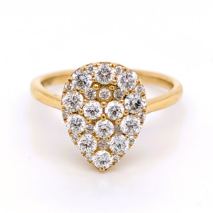 18ct yellow gold illusion pear diamond cluster engagement ring murray co jewellers belfast