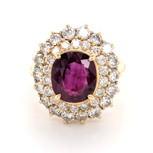 18ct yellow gold ruby and diamond cluster ring murray co jewellers belfast