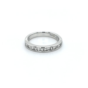 18ct White Gold 0.60ct Princess & Baguette Diamond Wedding Ring murray co jewellers belfast